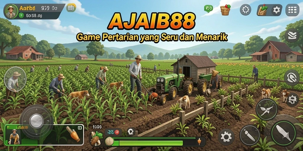 Screenshot gameplay AJAIB88 menampilkan kebun yang indah dan tanaman beragam.