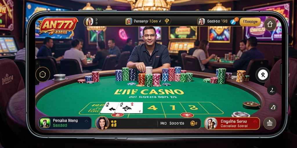 Tampilan gameplay AN777 yang mendebarkan dalam Live Casino.