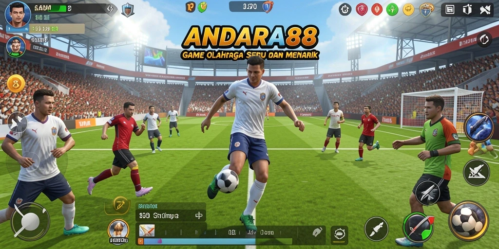 Tampilan aksi seru dalam permainan olahraga ANDARA88.