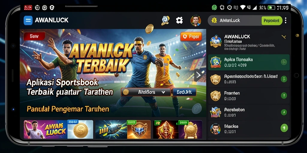 Tampilan screenshot utama AWANLUCK yang menampilkan taruhan olahraga.