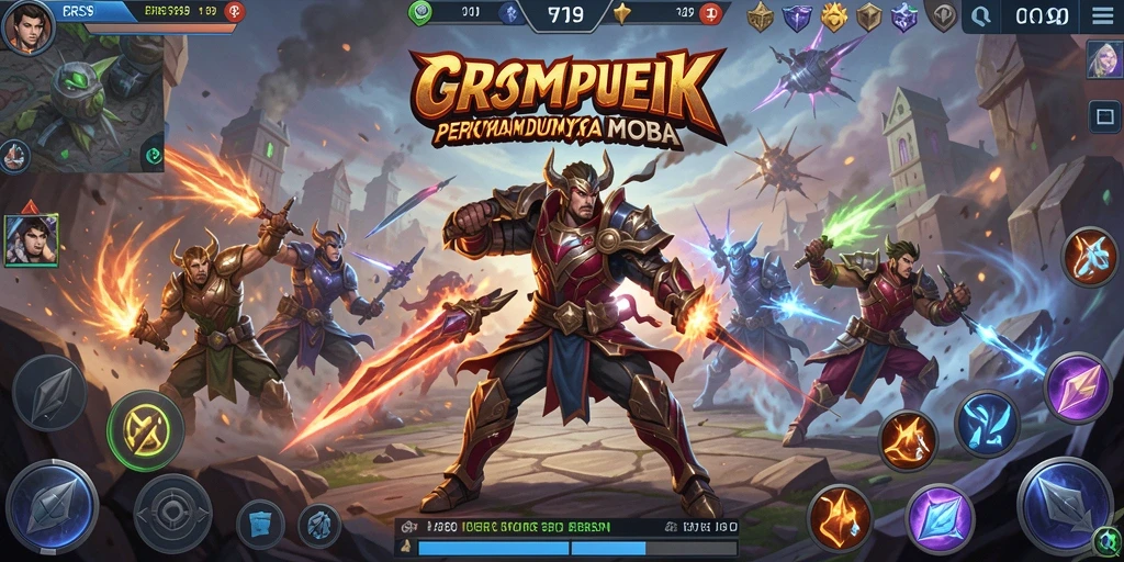 Screenshot gameplay yang menampilkan aksi seru dalam pertempuran tim.