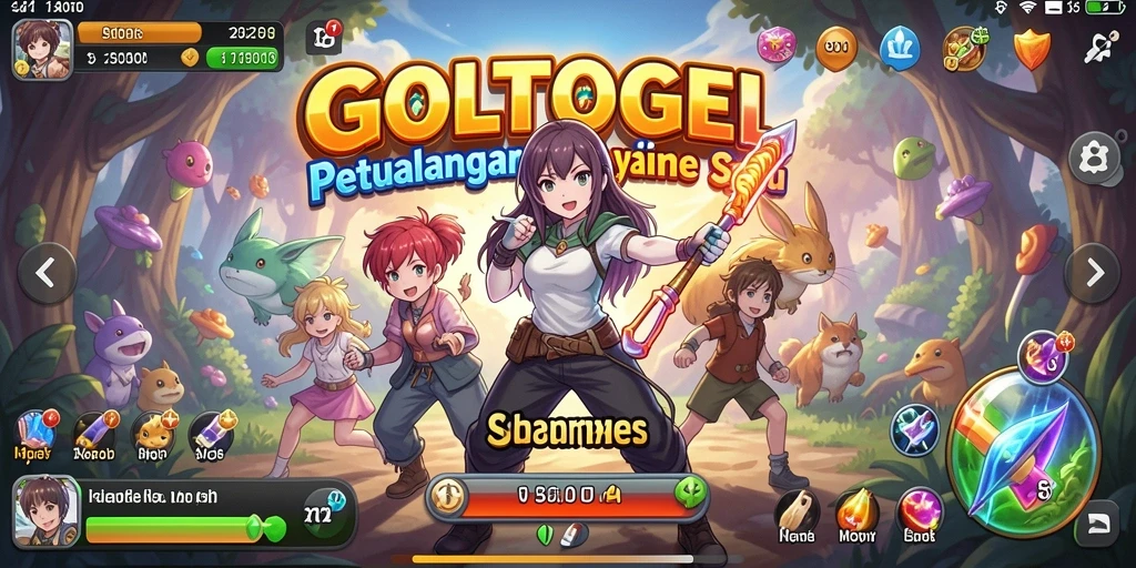 Tampilan gameplay GOLTOGEL yang penuh warna dan seru.