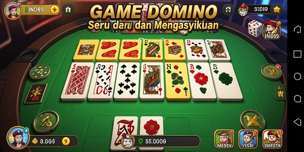 Screenshot menampilkan aksi seru dari permainan Domino IND89.