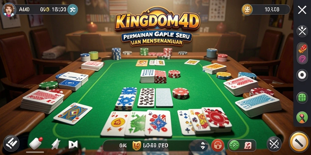 Tampilan gameplay Gaple yang menarik di KINGDOM4D.