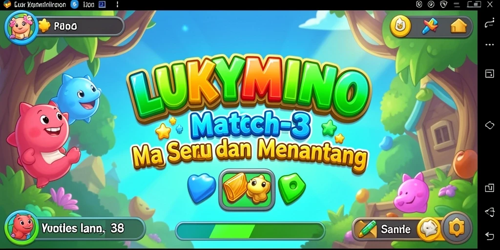 Tampilan gameplay seru dari LUKYMINO dengan tantangan Match-3.