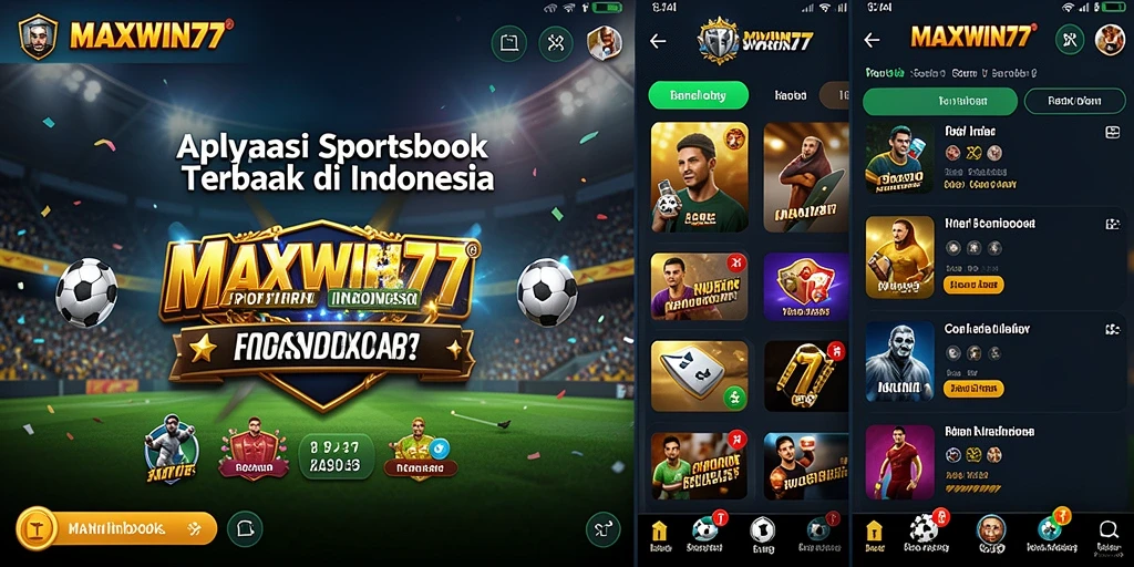 Screenshot gameplay <strong>MAXWIN77</strong> menampilkan antarmuka intuitif dan pilihan taruhan olahraga.