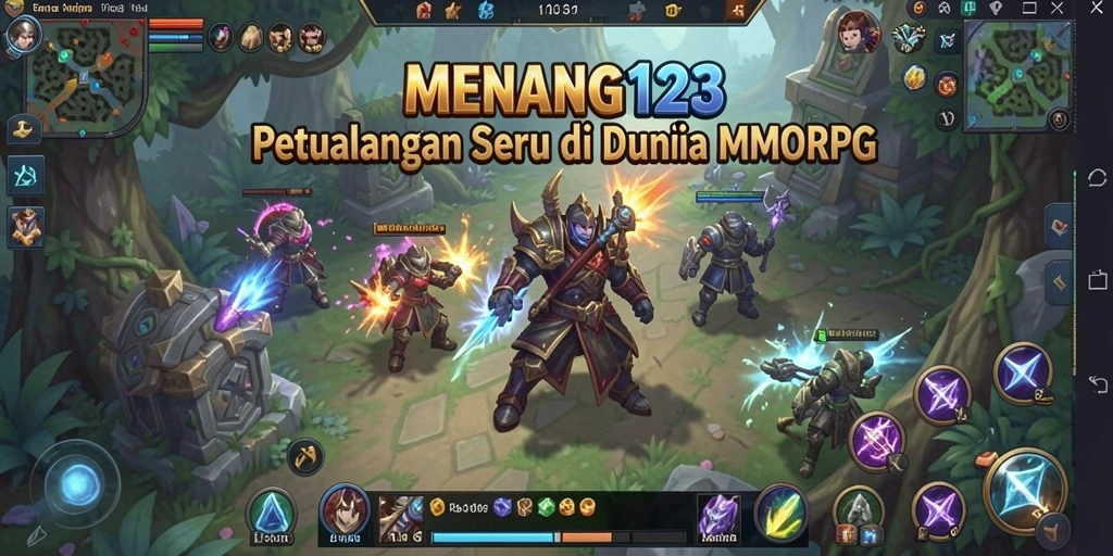 Screenshot MENANG123 menunjukkan pertempuran epik dalam dunia MMORPG.