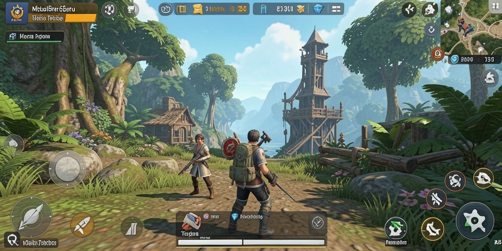 Tangkapan layar gameplay <strong>MPOID</strong> yang menunjukkan eksplorasi dunia terbuka.