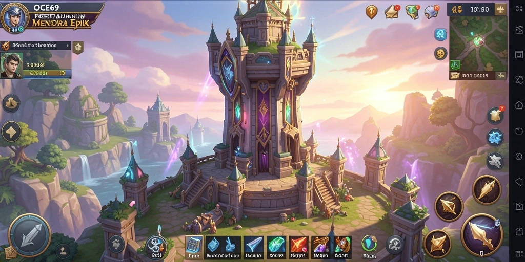 Tampilan gameplay OCE69 yang menegangkan dalam pertarungan Tower Defense.