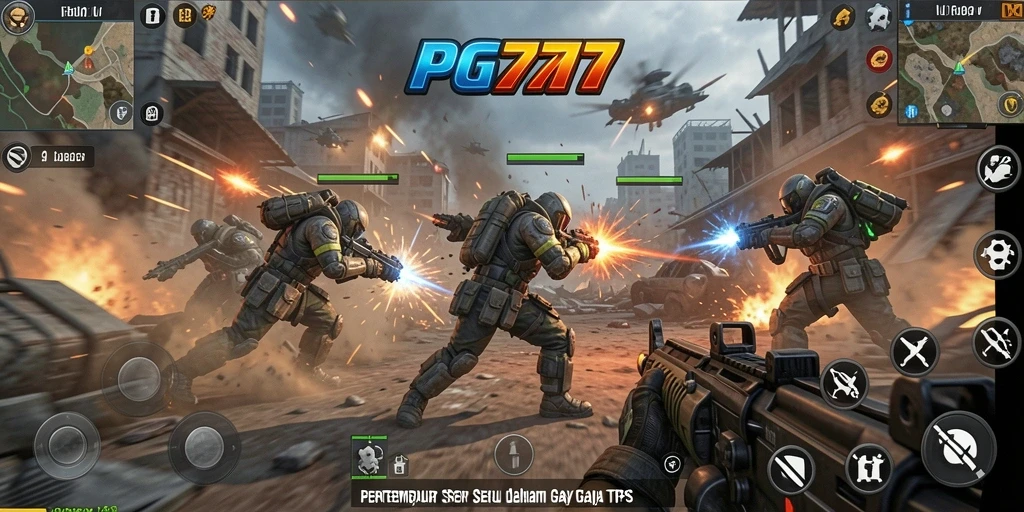 Gameplay PG777 yang intens dengan pertempuran mendebarkan.