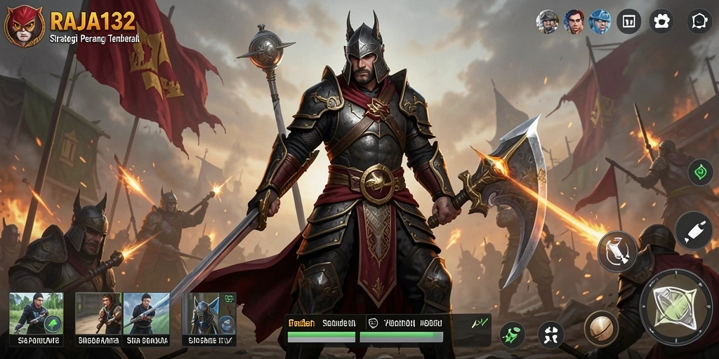 Screenshot gameplay RAJA132 menampilkan aksi pertempuran yang mendebarkan.