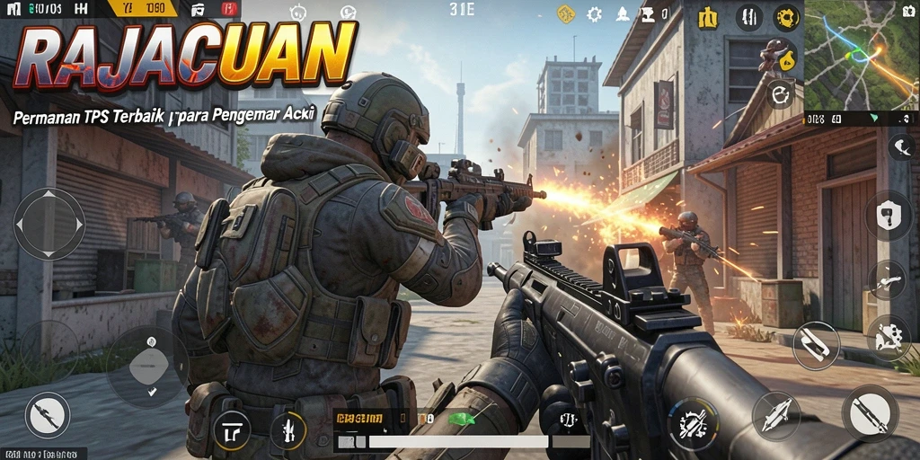 Tampilan gameplay menegangkan di RAJACUAN dengan aksi seru.