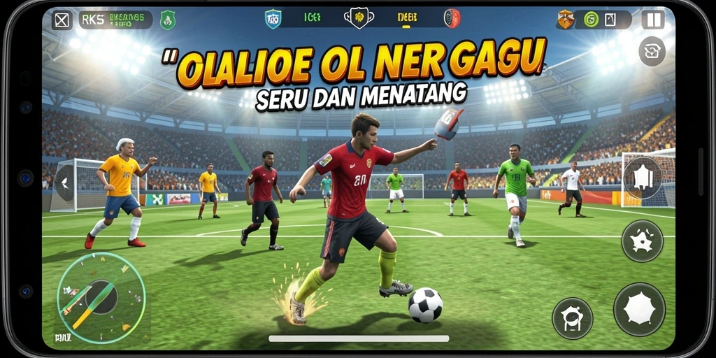 Tampilan permainan RK55 dengan grafis olahraga yang realistis dan menarik.