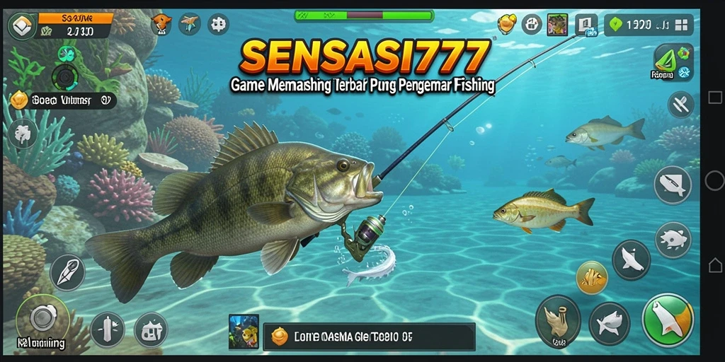 Tampilan gameplay SENSASI777 yang menunjukkan aksi memancing yang intens.