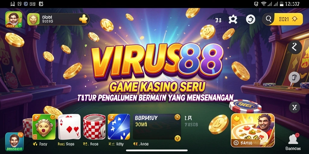 Tampilan screenshot utama VIRUS88 menampilkan gameplay kasino yang seru dan interaktif.